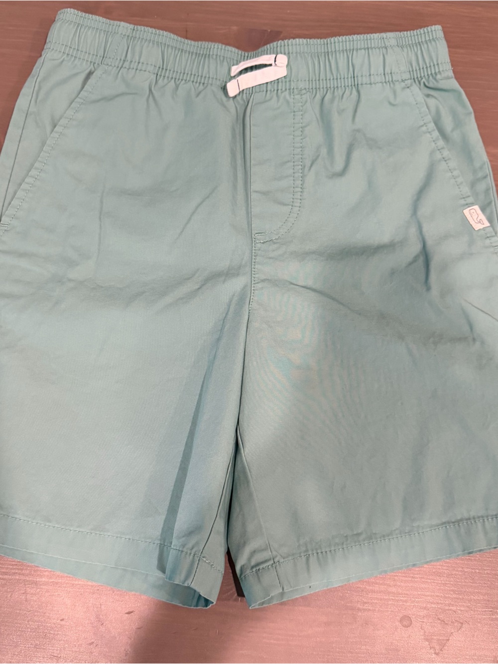 Boys Vineyard Vines Cotton Elastic Waist Pull On Chino Shorts Green Size M